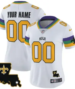 New Orleans Saints Nike 2025 Vapor Custom Limited Stitched Jersey - White - Image 5
