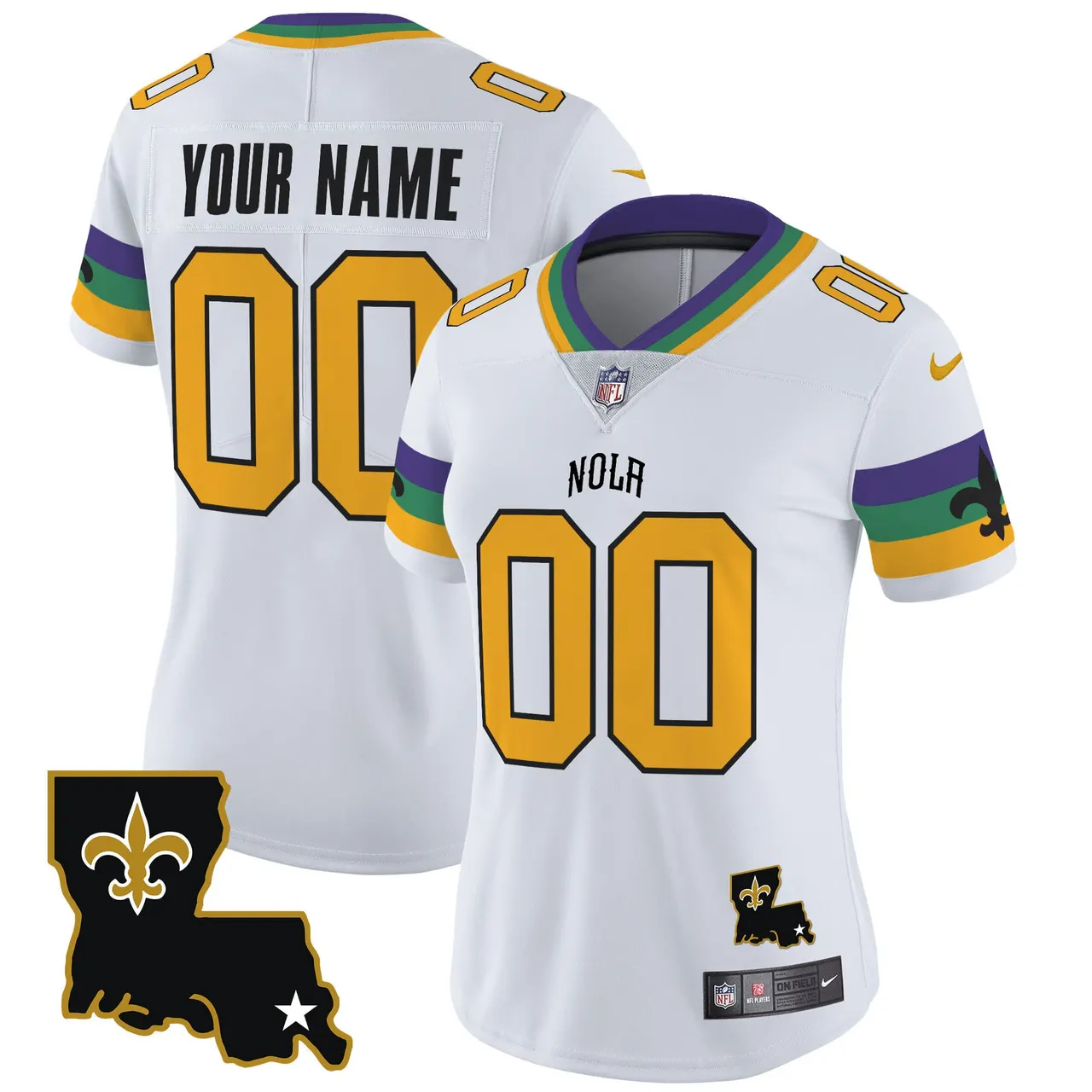 New Orleans Saints Nike 2025 Vapor Custom Limited Stitched Jersey - White - Image 5