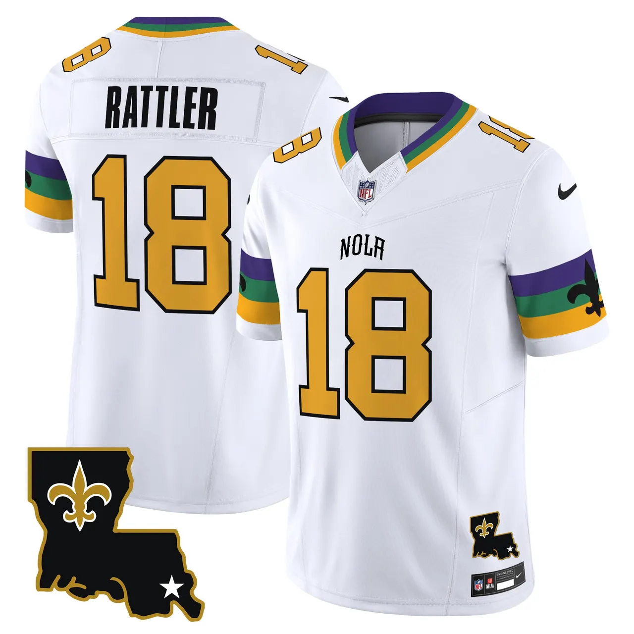 New Orleans Saints Nike 2025 Vapor Limited Stitched Jersey - White - Image 8