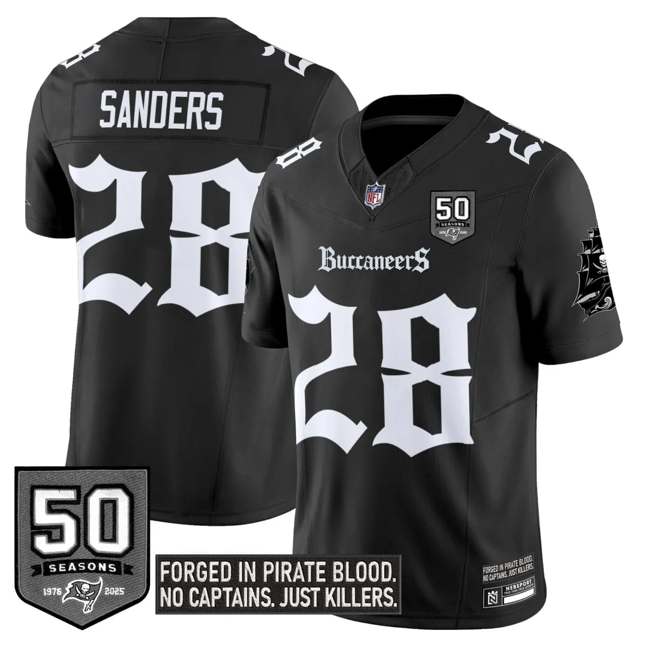 Pirate Shadows Edition' Tampa Bay Buccaneers Nike Limited Stitched Jersey - Black - Image 3