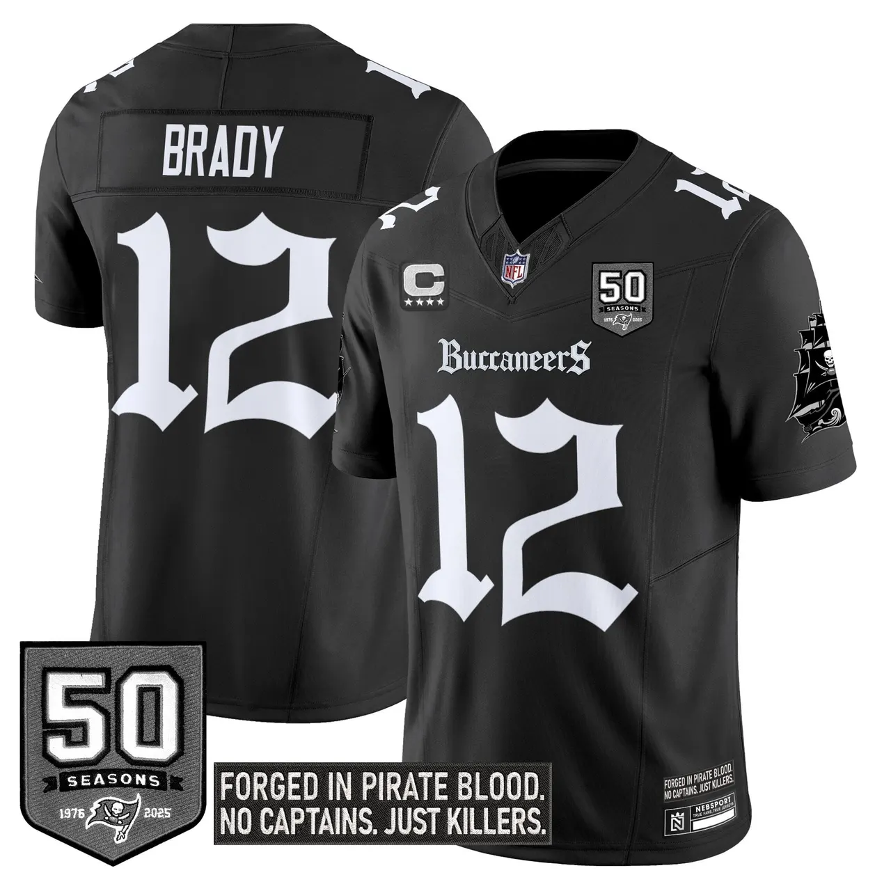 Pirate Shadows Edition' Tampa Bay Buccaneers Nike Limited Stitched Jersey - Black - Image 6