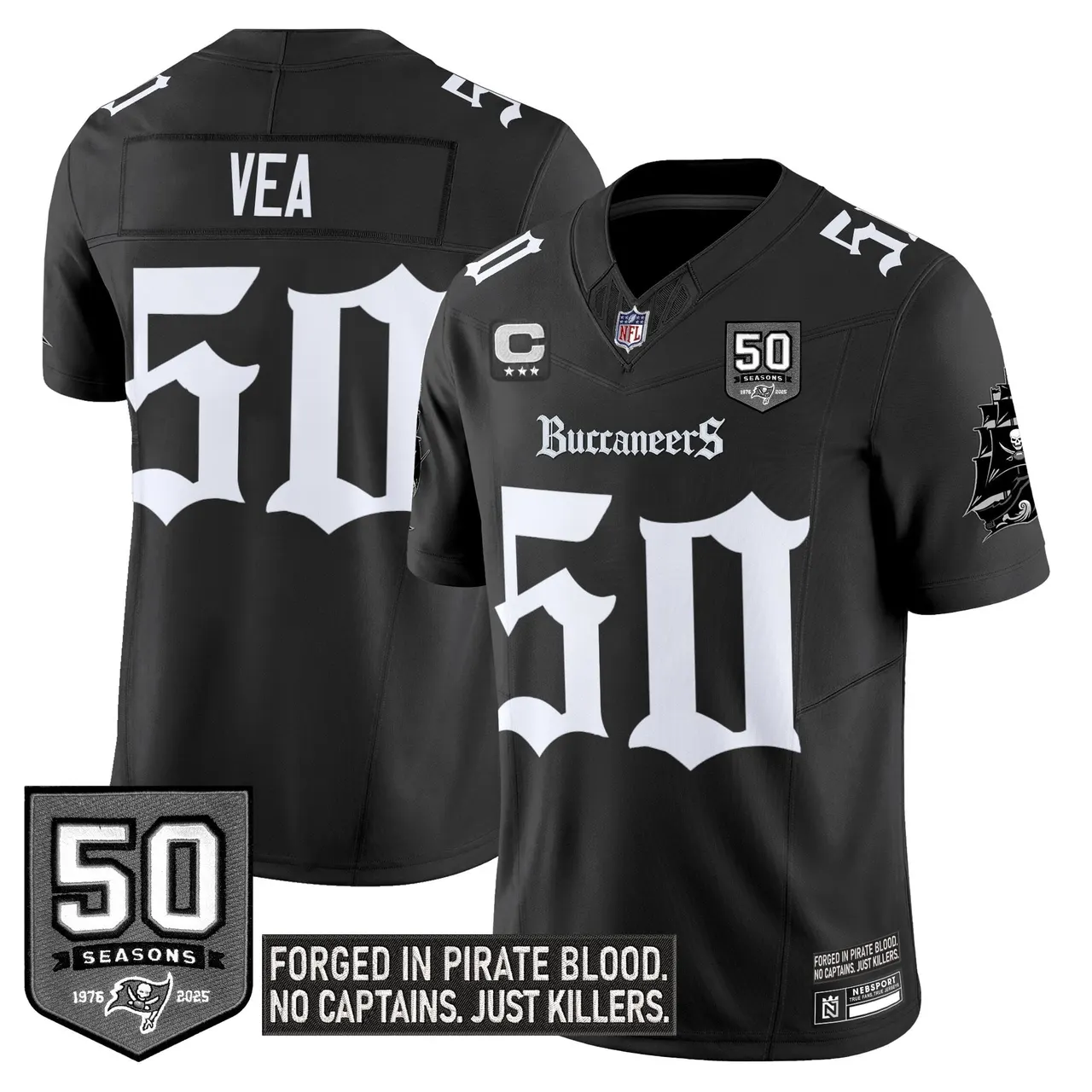Pirate Shadows Edition' Tampa Bay Buccaneers Nike Limited Stitched Jersey - Black - Image 9