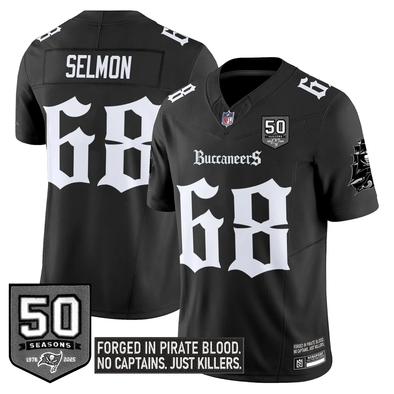 Pirate Shadows Edition' Tampa Bay Buccaneers Nike Limited Stitched Jersey - Black - Image 11