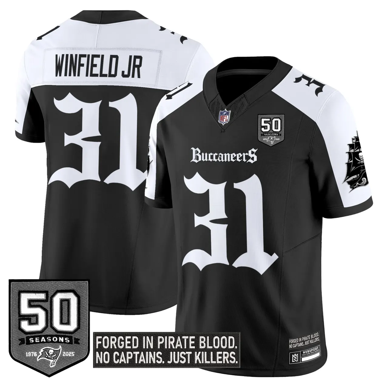 Pirate Shadows Edition' Tampa Bay Buccaneers Nike Limited Stitched Jersey - Black - Image 32
