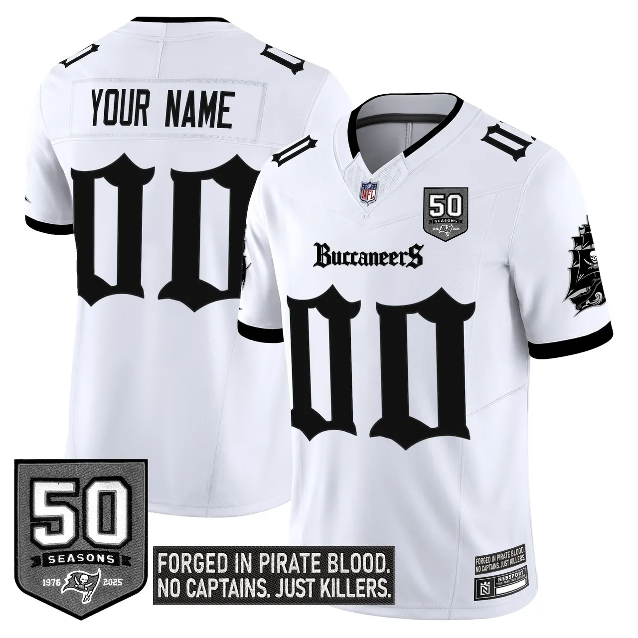 Pirate Shadows Edition' Tampa Bay Buccaneers Nike Custom Limited Stitched Jersey - Black - Image 2