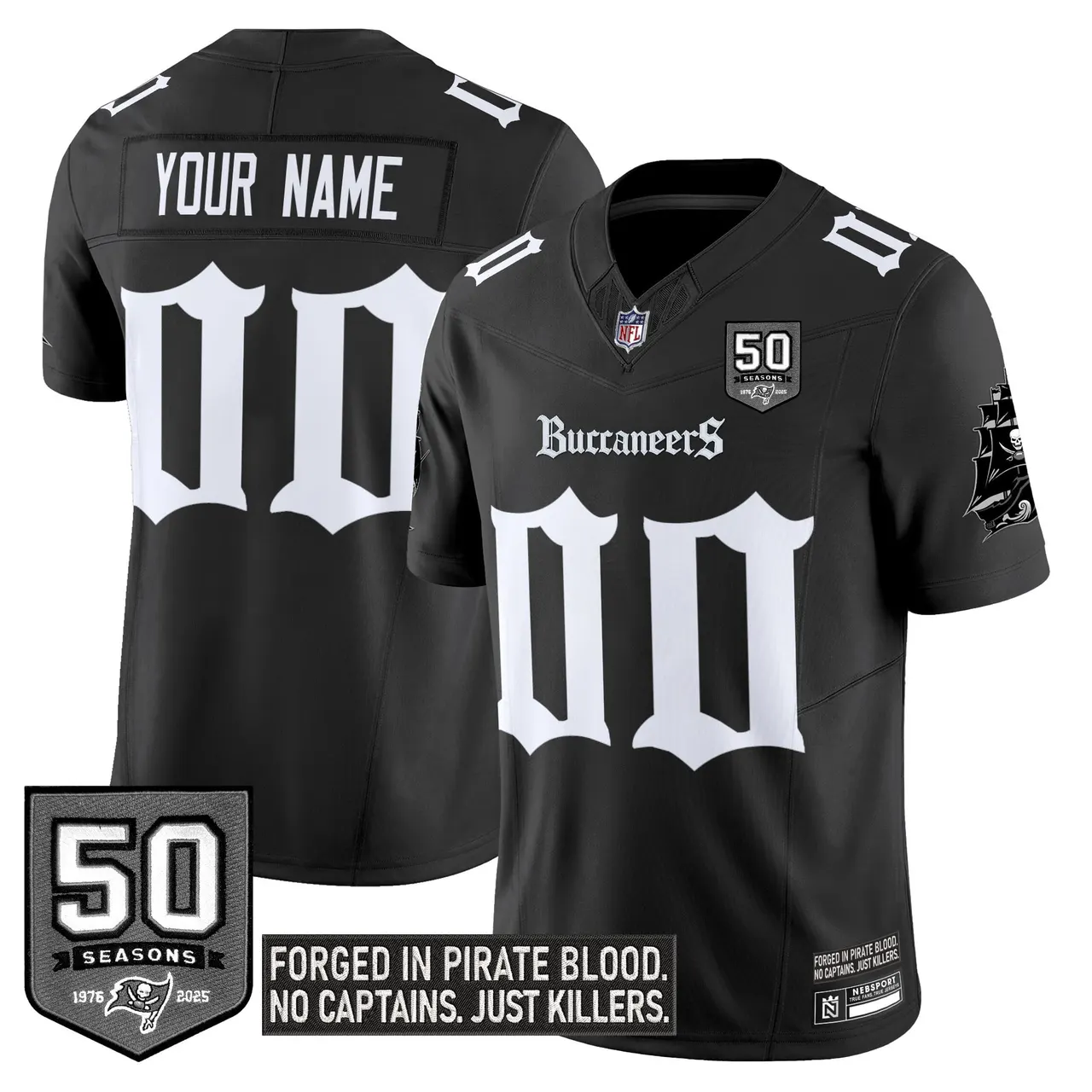 Pirate Shadows Edition' Tampa Bay Buccaneers Nike Custom Limited Stitched Jersey - Black