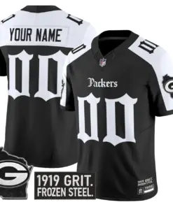 Frozen Tundra Edition' Green Bay Packers Nike Vapor Custom Limited Stitched Jersey - Black - Image 3