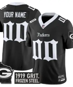 Frozen Tundra Edition' Green Bay Packers Nike Vapor Custom Limited Stitched Jersey - Black