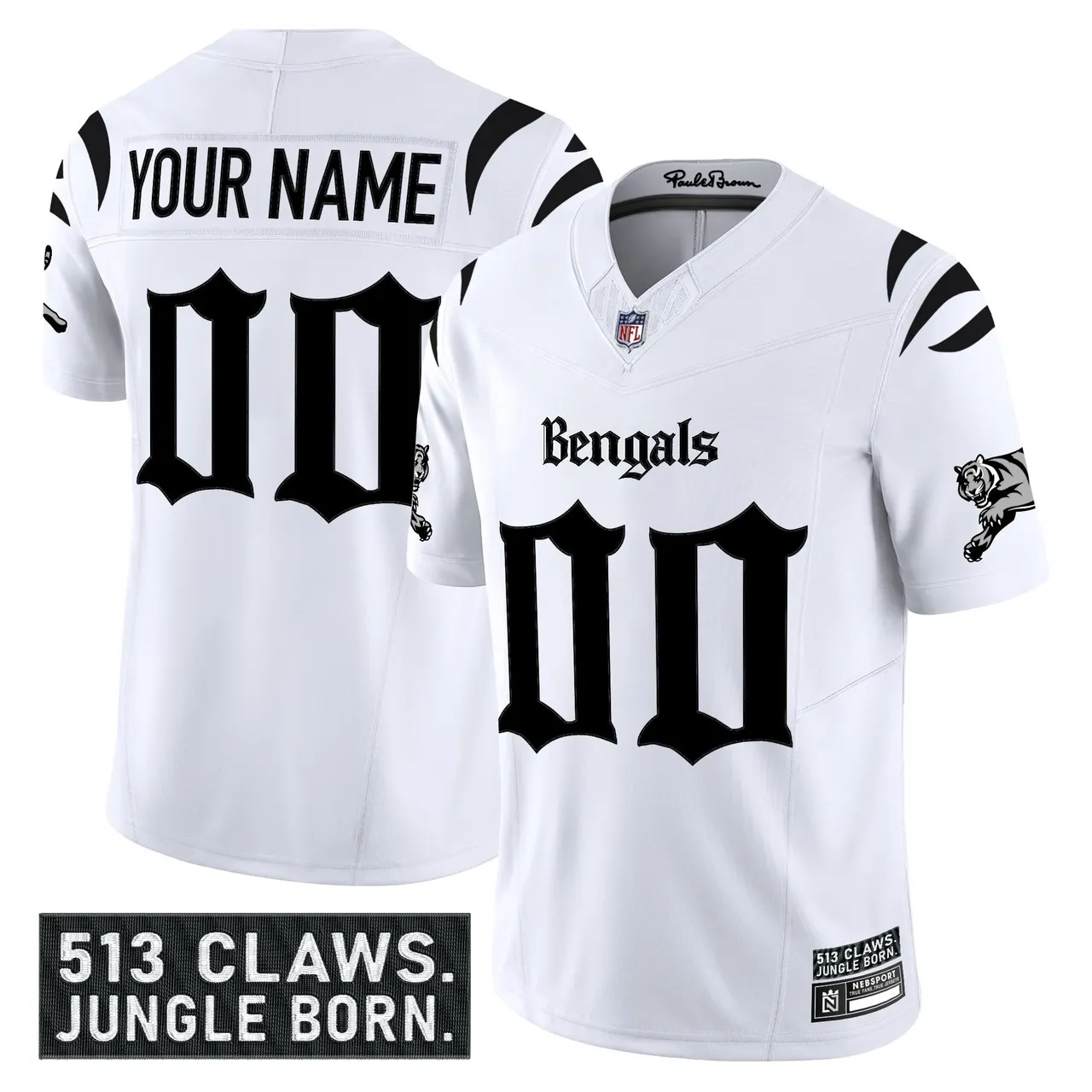 Jungle Shadows Edition' Cincinnati Bengals Nike Vapor Custom Limited Stitched Jersey - Black - Image 2