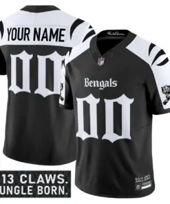 Jungle Shadows Edition' Cincinnati Bengals Nike Vapor Custom Limited Stitched Jersey - Black - Image 3