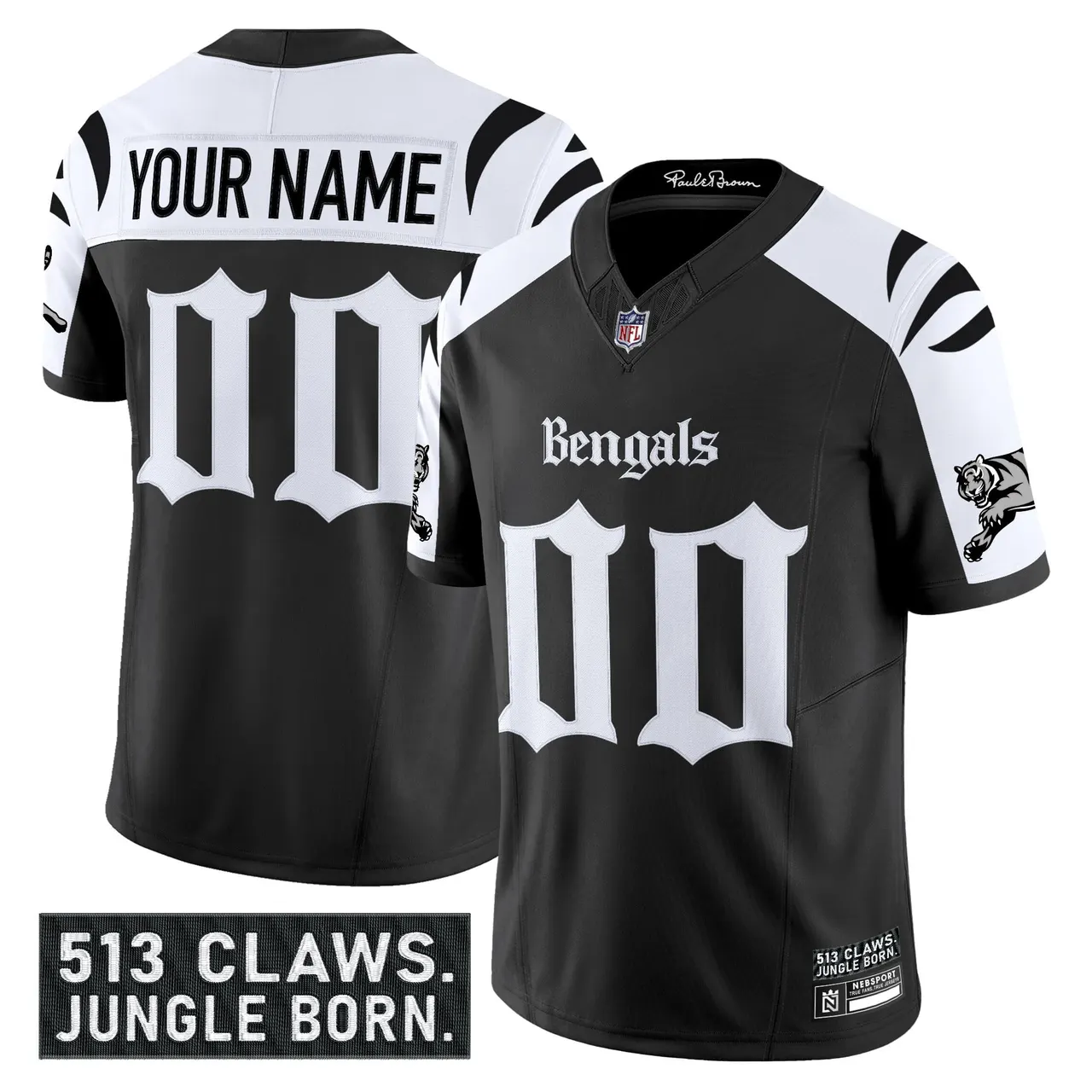Jungle Shadows Edition' Cincinnati Bengals Nike Vapor Custom Limited Stitched Jersey - Black - Image 3