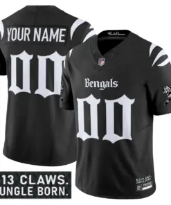Jungle Shadows Edition' Cincinnati Bengals Nike Vapor Custom Limited Stitched Jersey - Black