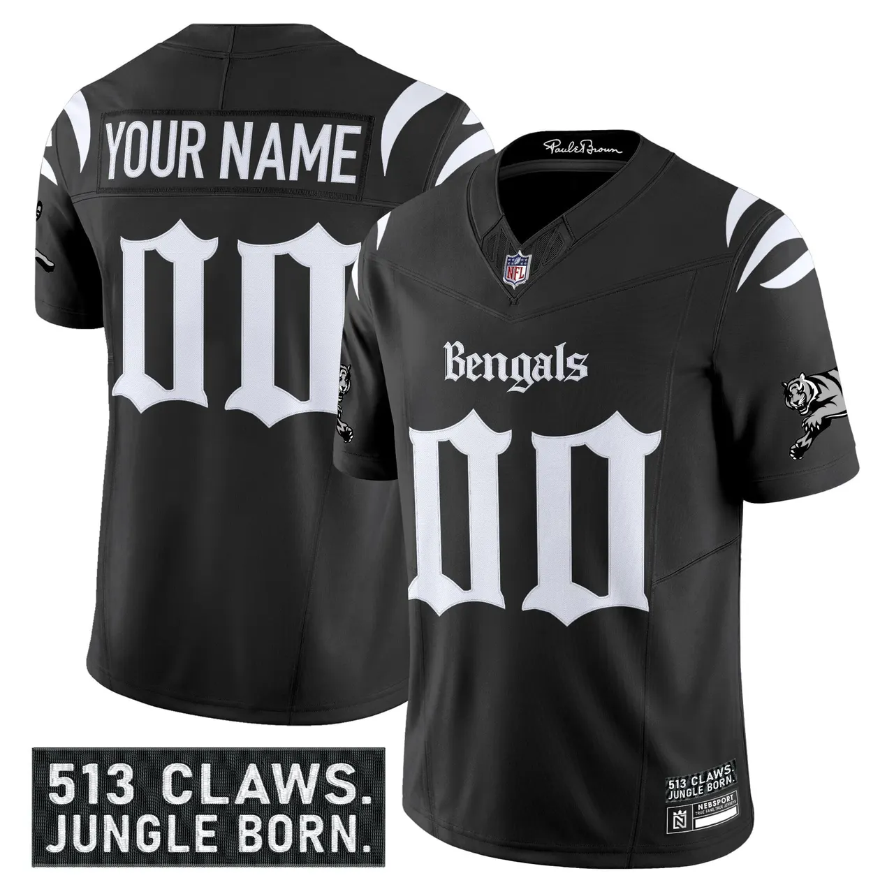 Jungle Shadows Edition' Cincinnati Bengals Nike Vapor Custom Limited Stitched Jersey - Black