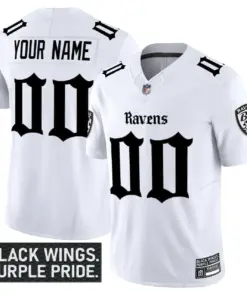 Alternative view of Nevermore Edition' Baltimore Ravens Nike Vapor Custom Limited Stitched Jersey - Black