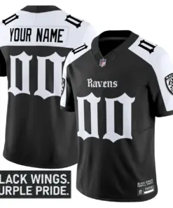 Nevermore Edition' Baltimore Ravens Nike Vapor Custom Limited Stitched Jersey - Black - Image 3