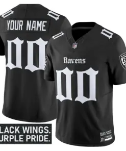 Nevermore Edition' Baltimore Ravens Nike Vapor Custom Limited Stitched Jersey - Black