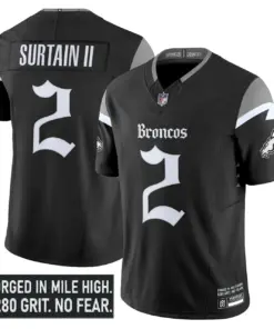 Mile High Shadows Edition' Denver Broncos Nike Vapor Limited Stitched Jersey - Black - Image 3