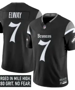 Mile High Shadows Edition' Denver Broncos Nike Vapor Limited Stitched Jersey - Black - Image 6