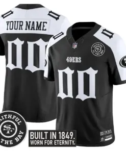 Gothic Edition' San Francisco 49ers Nike Vapor Custom Limited Stitched Jersey - Black - Image 3