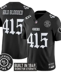 Alternative view of Gothic Edition' San Francisco 49ers Nike Vapor Limited Stitched Jersey - Black