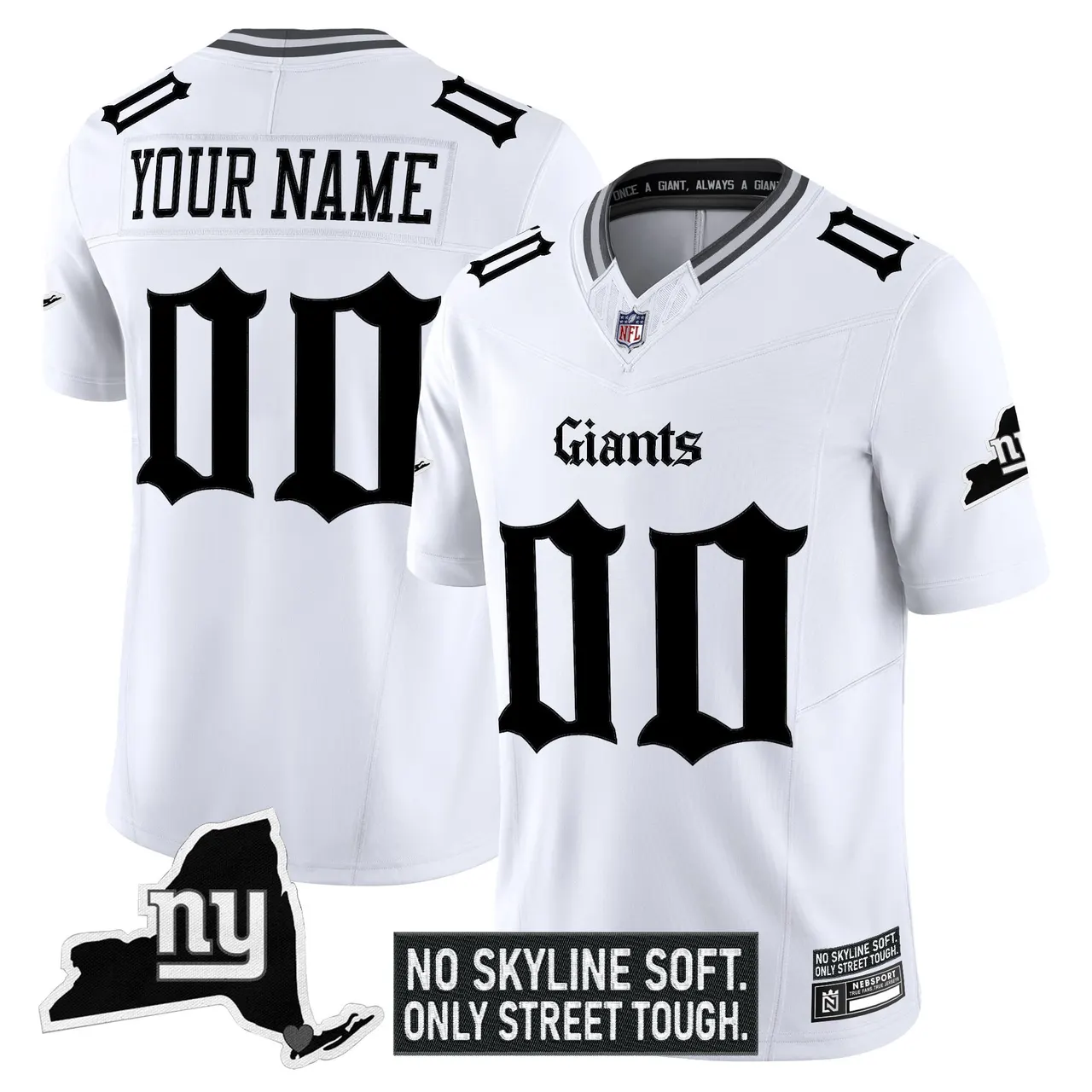 Gotham Edition' New York Giants Nike Vapor Custom Limited Stitched Jersey - Black - Image 2