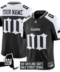 Gotham Edition' New York Giants Nike Vapor Custom Limited Stitched Jersey - Black - Image 3