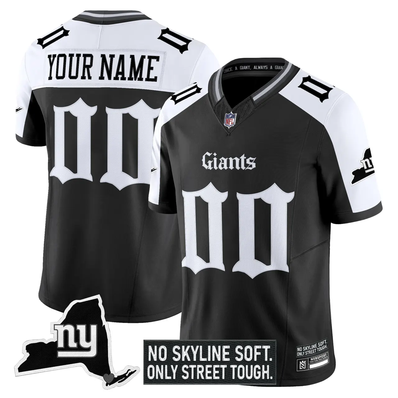 Gotham Edition' New York Giants Nike Vapor Custom Limited Stitched Jersey - Black - Image 3