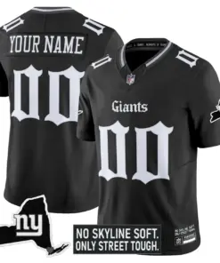Gotham Edition' New York Giants Nike Vapor Custom Limited Stitched Jersey - Black