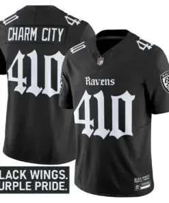 Alternative view of Nevermore Edition' Baltimore Ravens Nike Vapor Limited Stitched Jersey - Black