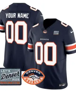 Alternative view of Denver Broncos Nike Logo Patch Vapor Custom Limited Stitched Jersey - Orange