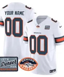 Denver Broncos Nike Logo Patch Vapor Custom Limited Stitched Jersey - Orange - Image 3