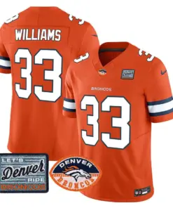 Denver Broncos Nike Logo Patch Limited Stitched Jersey - Orange - Image 3
