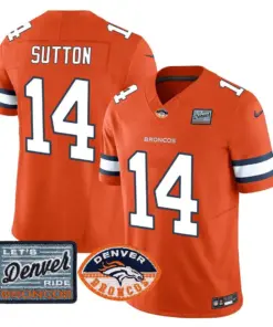 Denver Broncos Nike Logo Patch Limited Stitched Jersey - Orange - Image 4