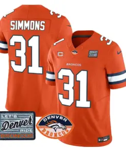 Denver Broncos Nike Logo Patch Limited Stitched Jersey - Orange - Image 5