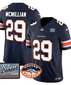 Denver Broncos Nike Logo Patch Limited Stitched Jersey - Orange - Image 7