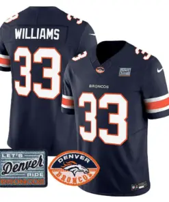 Denver Broncos Nike Logo Patch Limited Stitched Jersey - Orange - Image 8