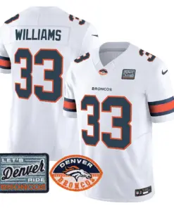Denver Broncos Nike Logo Patch Limited Stitched Jersey - Orange - Image 13