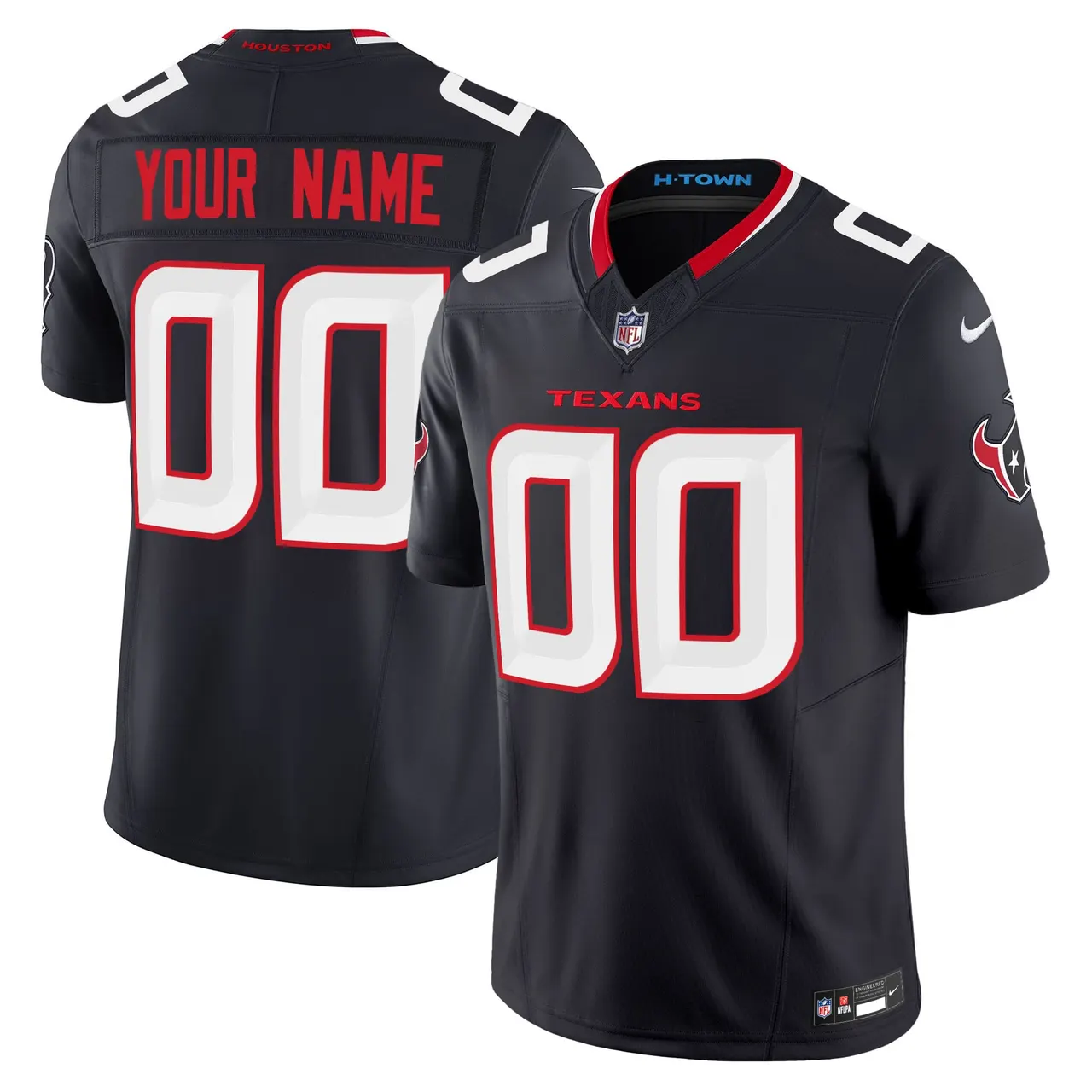 Houston Texans Nike 2024 Vapor Custom Limited Stitched Jersey - White - Image 2