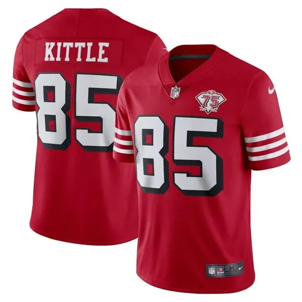 San Francisco 49ers Nike Throwback 75th Anniversary Stitched Jersey - Scarlet - Image 3