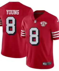 San Francisco 49ers Nike Throwback 75th Anniversary Stitched Jersey - Scarlet - Image 5