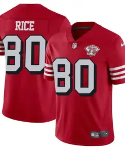 San Francisco 49ers Nike Throwback 75th Anniversary Stitched Jersey - Scarlet - Image 8