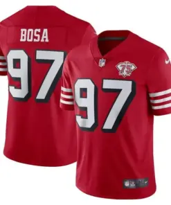 San Francisco 49ers Nike Throwback 75th Anniversary Stitched Jersey - Scarlet - Image 9