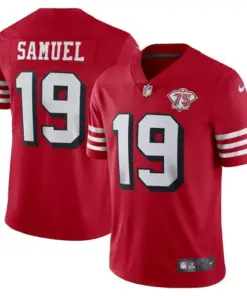 San Francisco 49ers Nike Throwback 75th Anniversary Stitched Jersey - Scarlet - Image 12