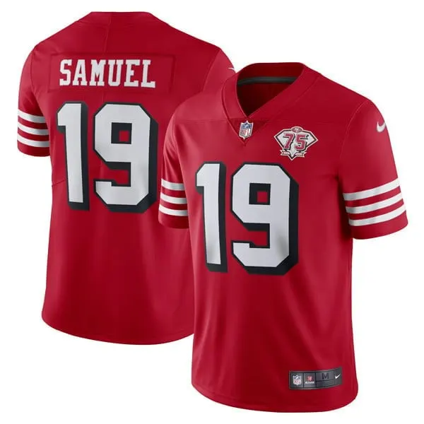 San Francisco 49ers Nike Throwback 75th Anniversary Stitched Jersey - Scarlet - Image 12