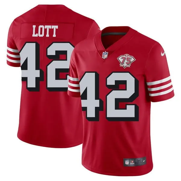 San Francisco 49ers Nike Throwback 75th Anniversary Stitched Jersey - Scarlet - Image 11