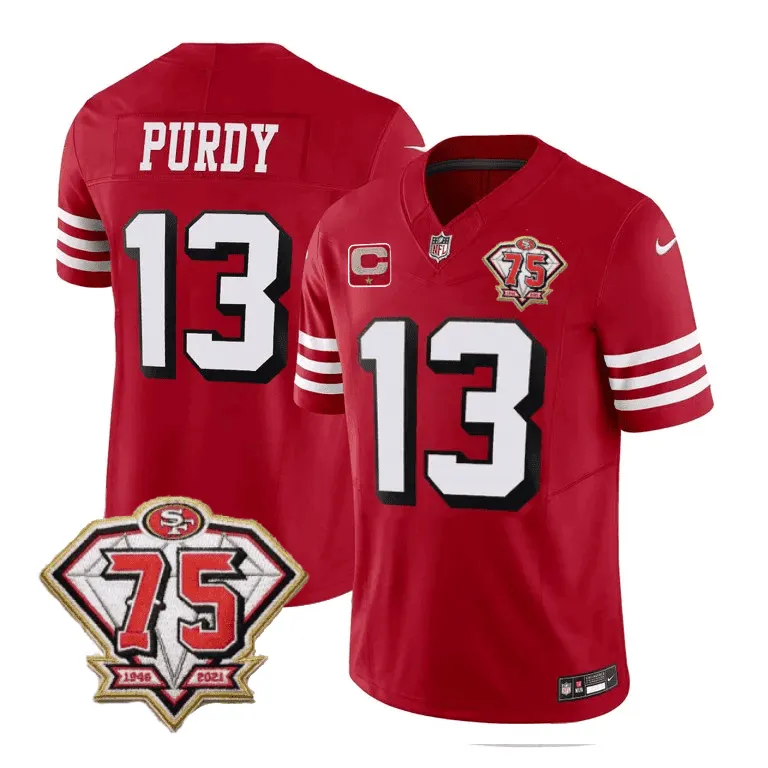 San Francisco 49ers Nike Throwback 75th Anniversary Stitched Jersey - Scarlet