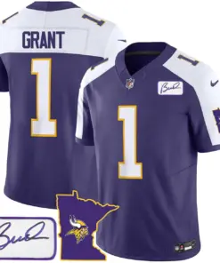 Alternative view of Minnesota Vikings Nike Classic Bud Grant Patch Limited Stitched Jersey V2