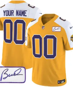 Alternative view of Minnesota Vikings Nike Classic Bud Grant Patch Custom Limited Stitched Jersey V3 - Black