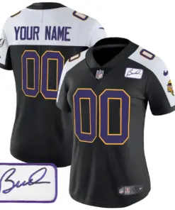 Minnesota Vikings Nike Classic Bud Grant Patch Custom Limited Stitched Jersey V3 - Black - Image 6