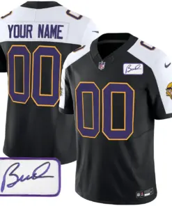 Minnesota Vikings Nike Classic Bud Grant Patch Custom Limited Stitched Jersey V3 - Black